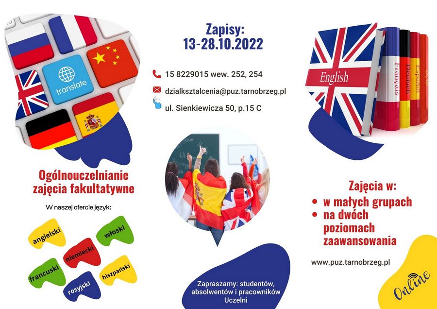 grafika przedstawia flagi europejskie oraz najważniejsze informacje dotyczące fakultetów