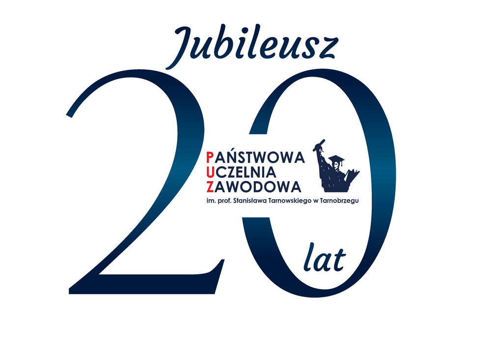 grafika przedstawia okolicznościowe logo jubileuszu dwudziestoleciauczelni