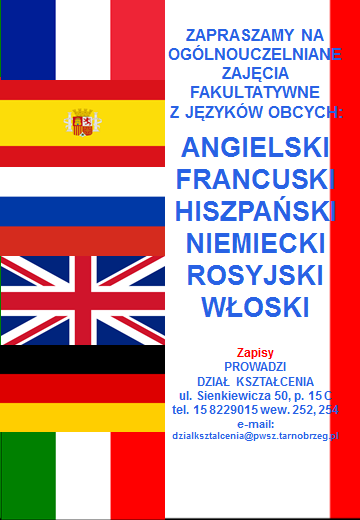 Plakaty dotyczące fakultetów z języków obcych
