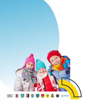 na zdjęciu grafika z dziećmi w zimowych ubraniach
